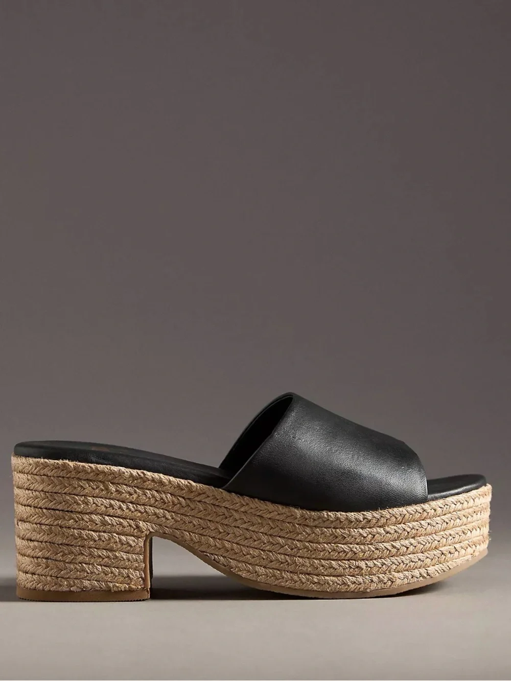 Anthropologie Beek Prinia Jute Black Platform Sandals Sz 11 Summer Slip-on